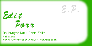 edit porr business card